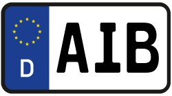 Grafik KFZ-Kennzeichen AIB