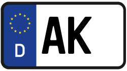 Grafik KFZ-Kennzeichen AK