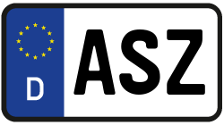 Grafik KFZ-Kennzeichen ASZ