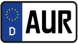 Grafik KFZ-Kennzeichen AUR