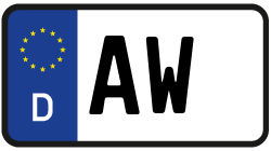 Grafik KFZ-Kennzeichen AW