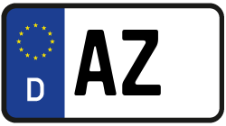Grafik KFZ-Kennzeichen AZ