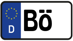 Grafik KFZ-Kennzeichen BÖ