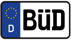 Grafik KFZ-Kennzeichen BÜD