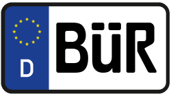 Grafik KFZ-Kennzeichen BÜR
