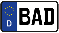 Grafik KFZ-Kennzeichen BAD