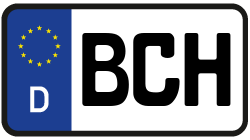 Grafik KFZ-Kennzeichen BCH
