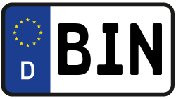 Grafik KFZ-Kennzeichen BIN