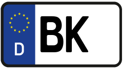 Grafik KFZ-Kennzeichen BK