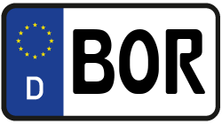 Grafik KFZ-Kennzeichen BOR