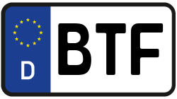 Grafik KFZ-Kennzeichen BTF