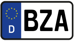 Grafik KFZ-Kennzeichen BZA