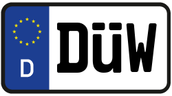 Grafik KFZ-Kennzeichen DÜW