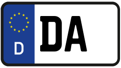 Grafik KFZ-Kennzeichen DA