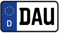 Grafik KFZ-Kennzeichen DAU