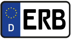 Grafik KFZ-Kennzeichen ERB