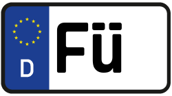 Grafik KFZ-Kennzeichen FÜ