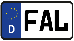 Grafik KFZ-Kennzeichen FAL
