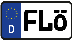 Grafik KFZ-Kennzeichen FLÖ