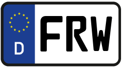 Grafik KFZ-Kennzeichen FRW