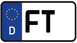 Grafik KFZ-Kennzeichen FT