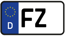 Grafik KFZ-Kennzeichen FZ