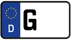 Grafik KFZ-Kennzeichen G