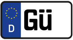 Grafik KFZ-Kennzeichen GÜ