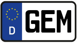Grafik KFZ-Kennzeichen GEM