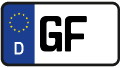 Grafik KFZ-Kennzeichen GF