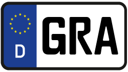 Grafik KFZ-Kennzeichen GRA