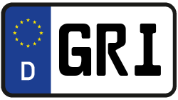 Grafik KFZ-Kennzeichen GRI