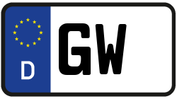 Grafik KFZ-Kennzeichen GW