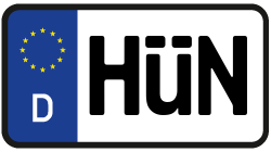 Grafik KFZ-Kennzeichen HÜN