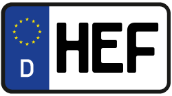 Grafik KFZ-Kennzeichen HEF