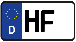 Grafik KFZ-Kennzeichen HF