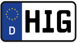 Grafik KFZ-Kennzeichen HIG