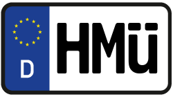 Grafik KFZ-Kennzeichen HMÜ