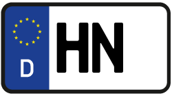 Grafik KFZ-Kennzeichen HN
