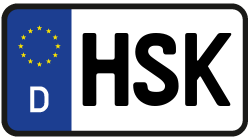 Grafik KFZ-Kennzeichen HSK