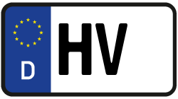 Grafik KFZ-Kennzeichen HV