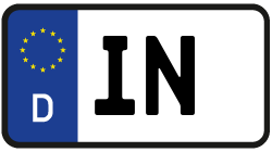 Grafik KFZ-Kennzeichen IN