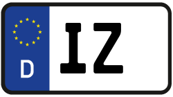 Grafik KFZ-Kennzeichen IZ