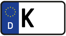 Grafik KFZ-Kennzeichen K