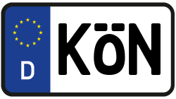 Grafik KFZ-Kennzeichen KÖN