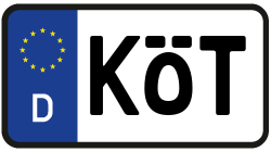 Grafik KFZ-Kennzeichen KÖT