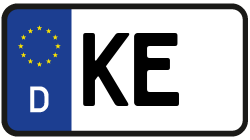 Grafik KFZ-Kennzeichen KE