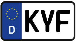Grafik KFZ-Kennzeichen KYF