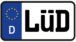 Grafik KFZ-Kennzeichen LÜD