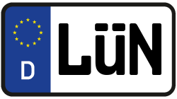Grafik KFZ-Kennzeichen LÜN
